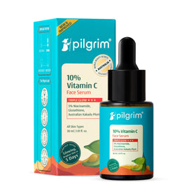 Pilgrim 10% Vitamin C serum bottle for brighter, even-toned skin