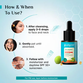 Pilgrim skincare routine: apply serum morning and night for radiance