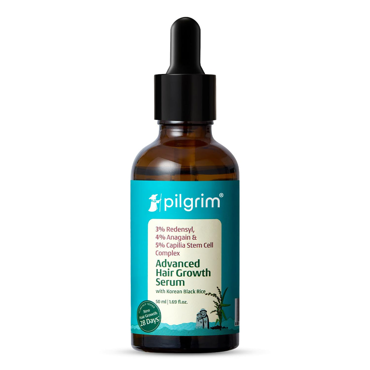 Pilgrim Advanced Hair Growth Serum in use on scalp shows nourishment