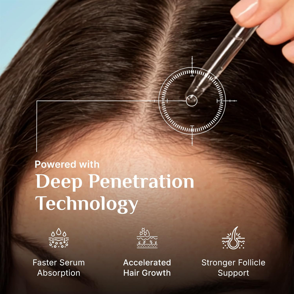 Pilgrim Advanced Hair Growth Serum texture closeup reveals lightweight, fast-absorbing formula
