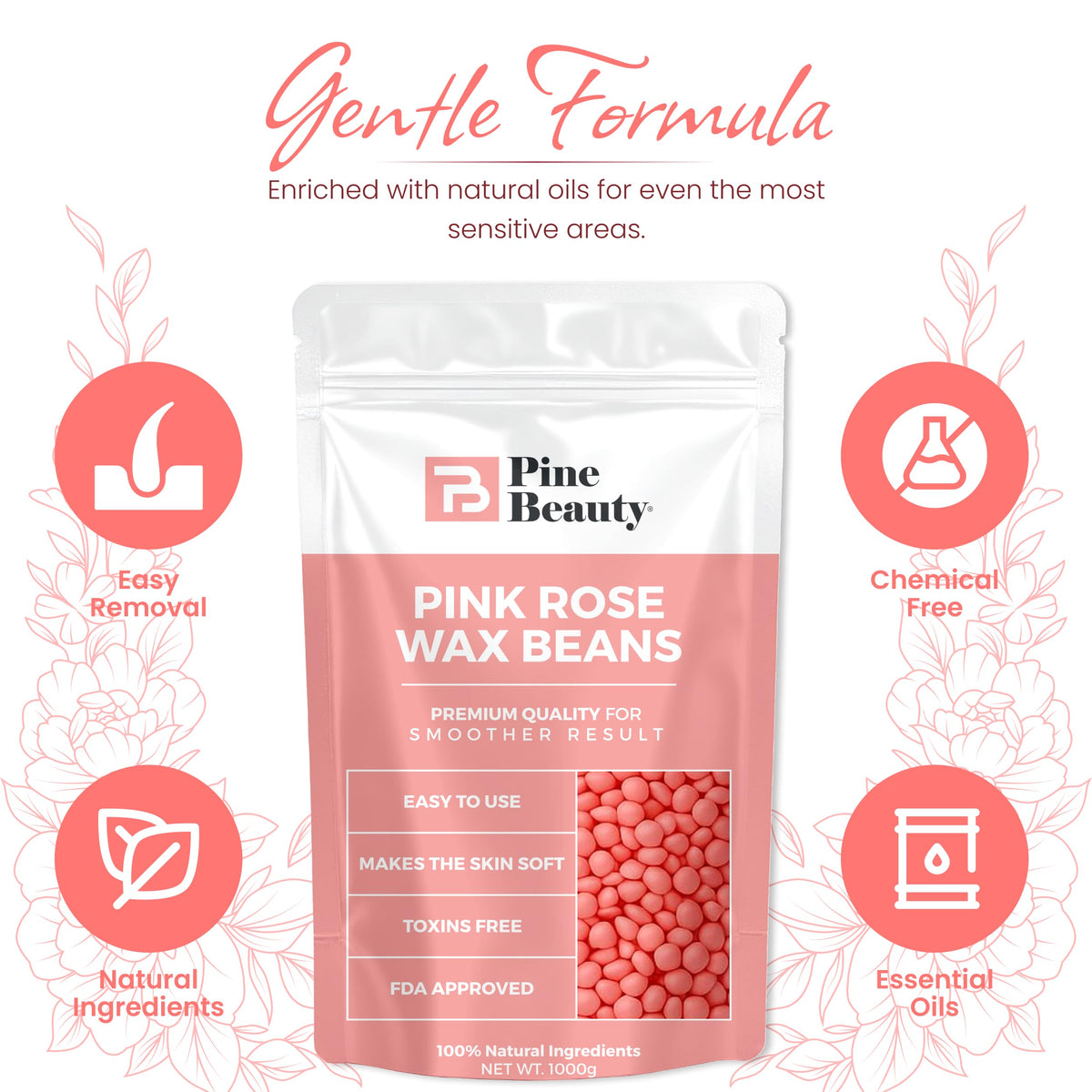 PINE BEAUTY CO sensitive skin wax beads reduce irritation during waxing.
