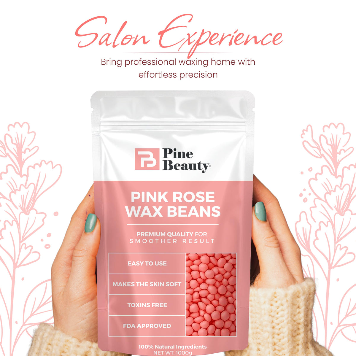 PINE BEAUTY CO spatula applicator enables precise wax application.