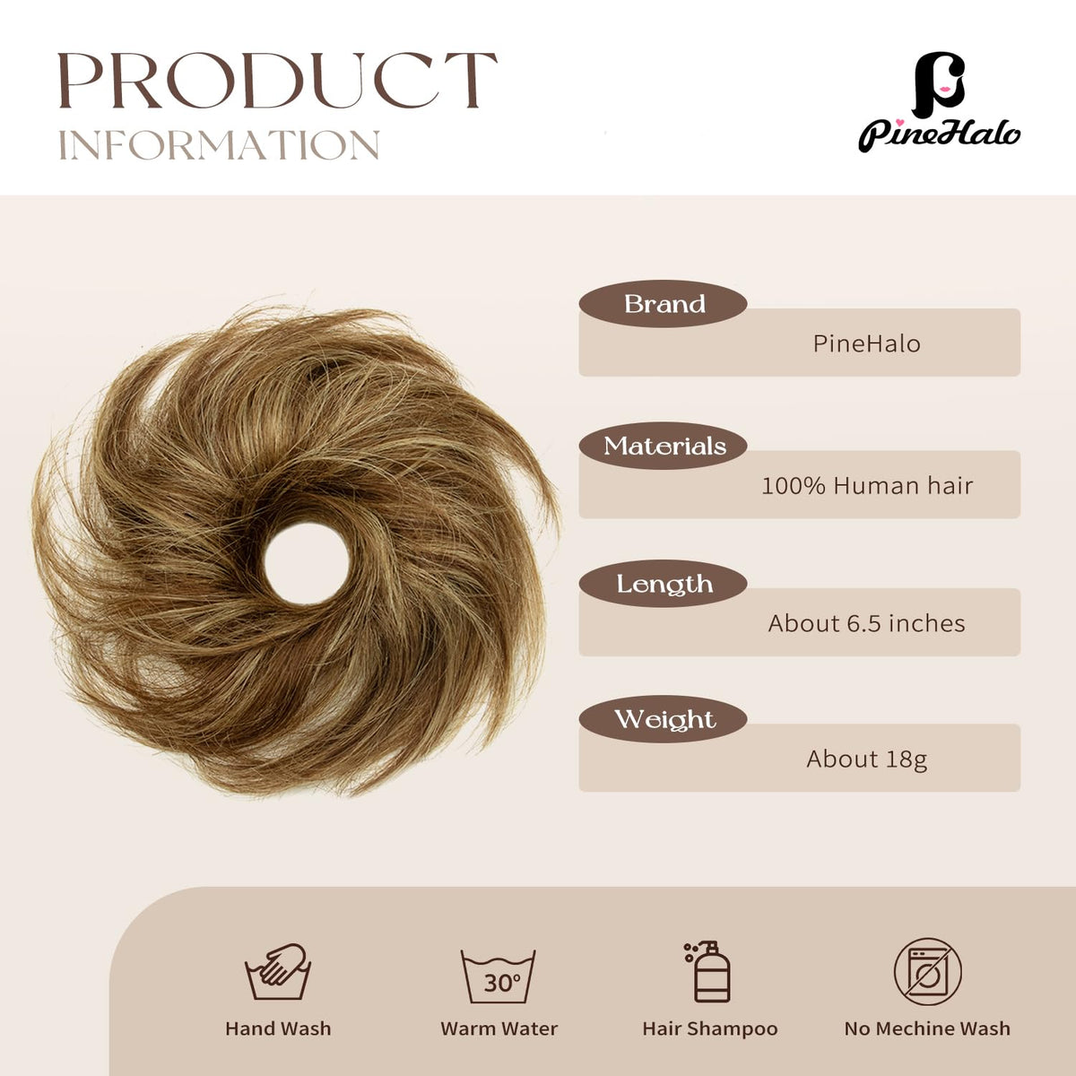 PineHalo real human hair closeup shows natural texture for seamless blending.