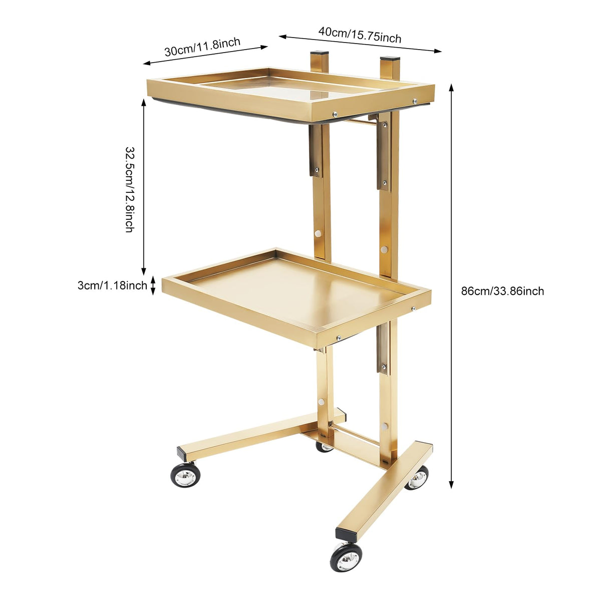 Pinelicorn rolling cart wheels closeup highlights smooth glide and tangle-free movement.