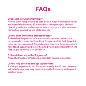 Pink Stork magnesium-rich soak promotes calm during postnatal recovery.