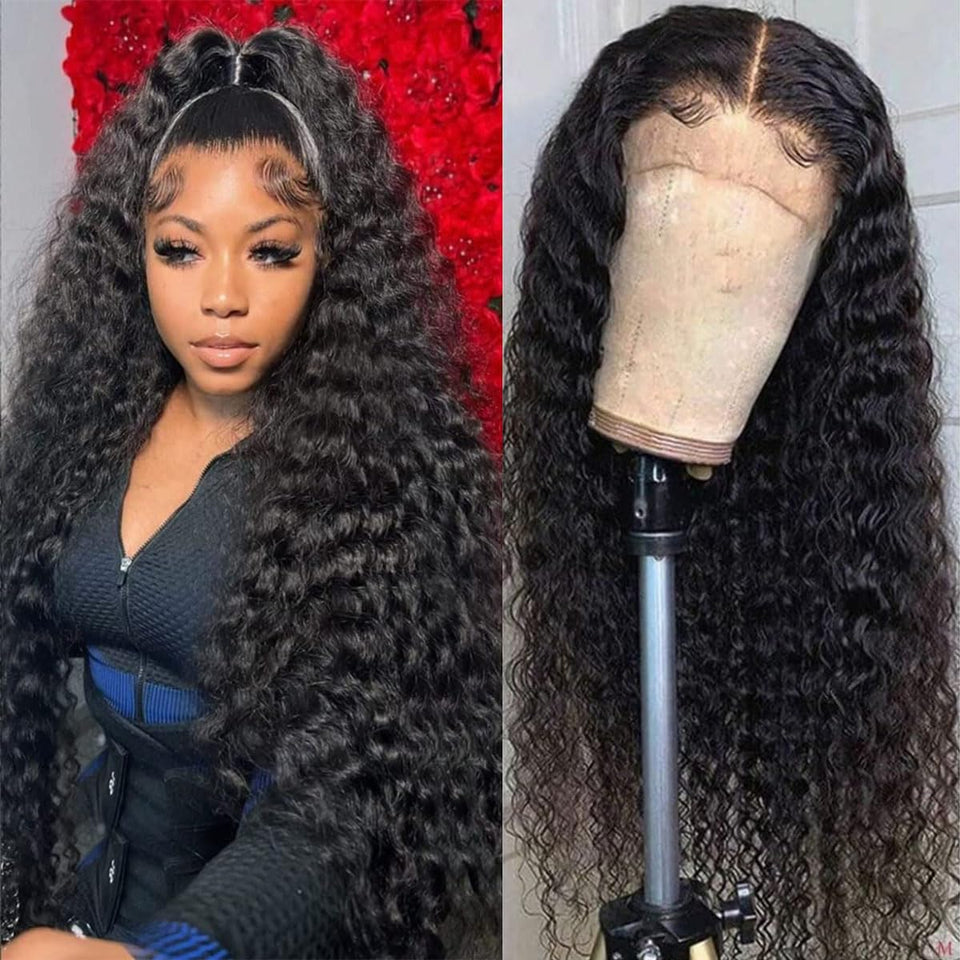 Pinketer deep wave lace-front wig 24 inch with voluminous curls
