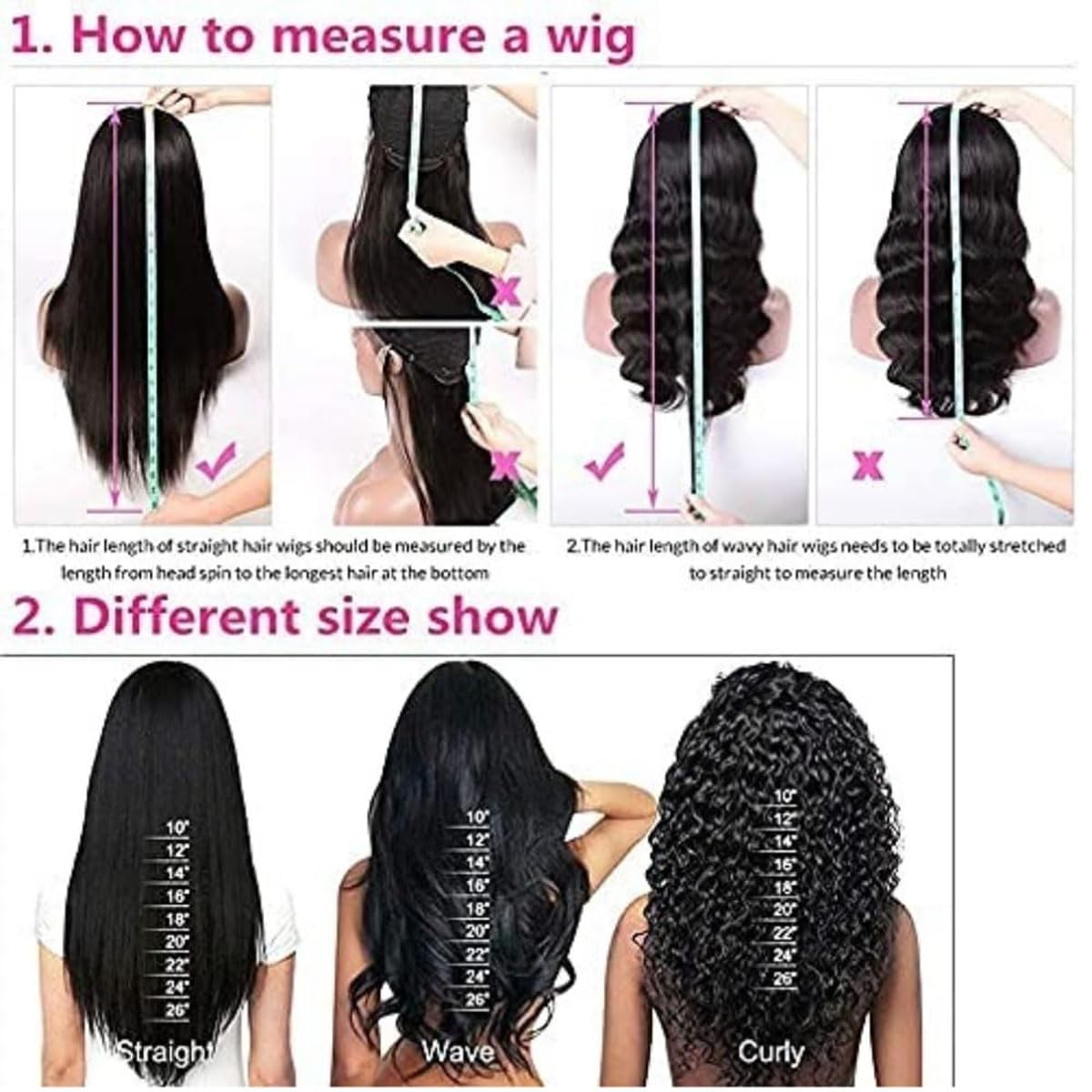 Pinketer wig package includes caps, lashes, and lace band