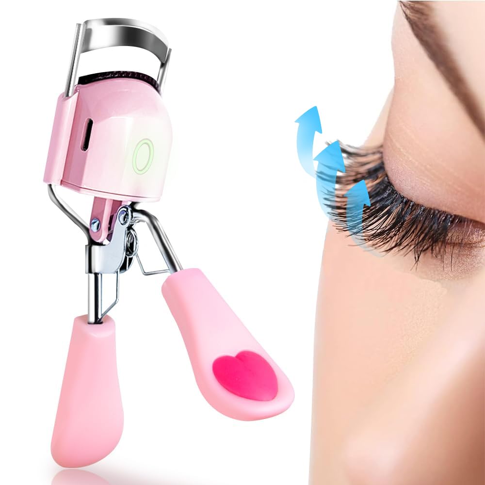 Pinkiou heated eyelash curler in compact design for quick styling