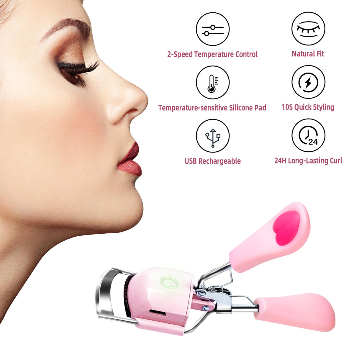 Pinkiou silicone pad protects eyelids during heat styling