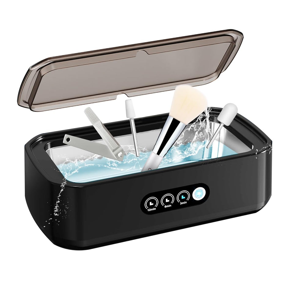 Pinkiou nail tool cleaning machine front view for home salon use, compact and efficient