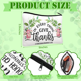 Pinkunn Bible Leaves lipstick-holding canvas pouch to keep cosmetics neat.