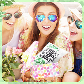 Pinkunn Bible Leaves travel pouch ready for cosmetics on the go.