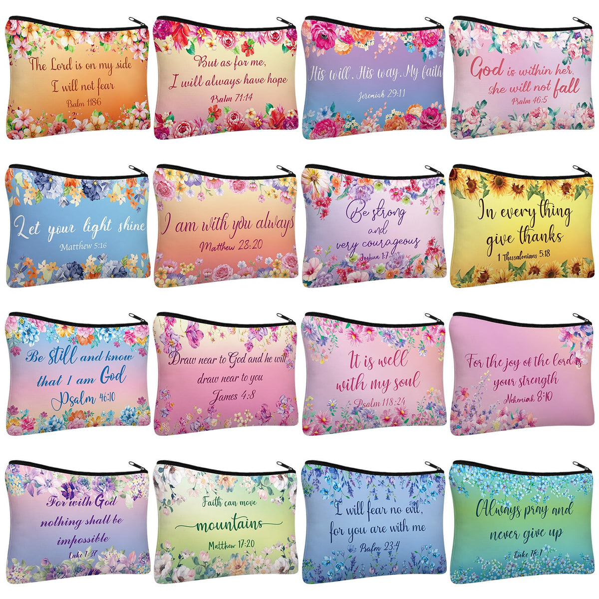 Pinkunn Bible verse canvas makeup bag hero for everyday spiritual-inspired storage