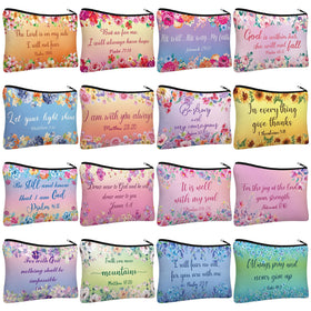 Pinkunn Bible verse canvas makeup bag hero for everyday spiritual-inspired storage