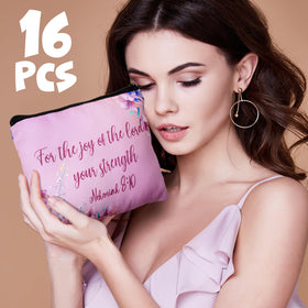Pinkunn bright floral design canvas makeup bag close-up ideal for cosmetics