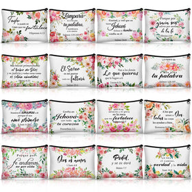 Pinkunn Spanish floral canvas makeup bag for versatile travel storage of cosmetics