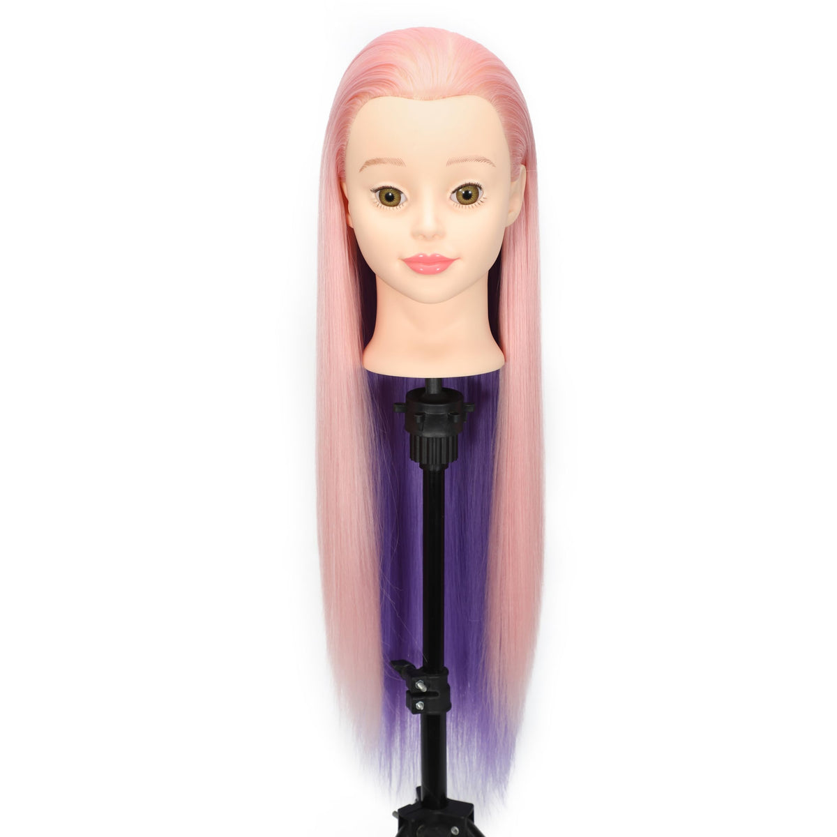 Pinzer mannequin head with 28-inch straight hair for heat styling practice