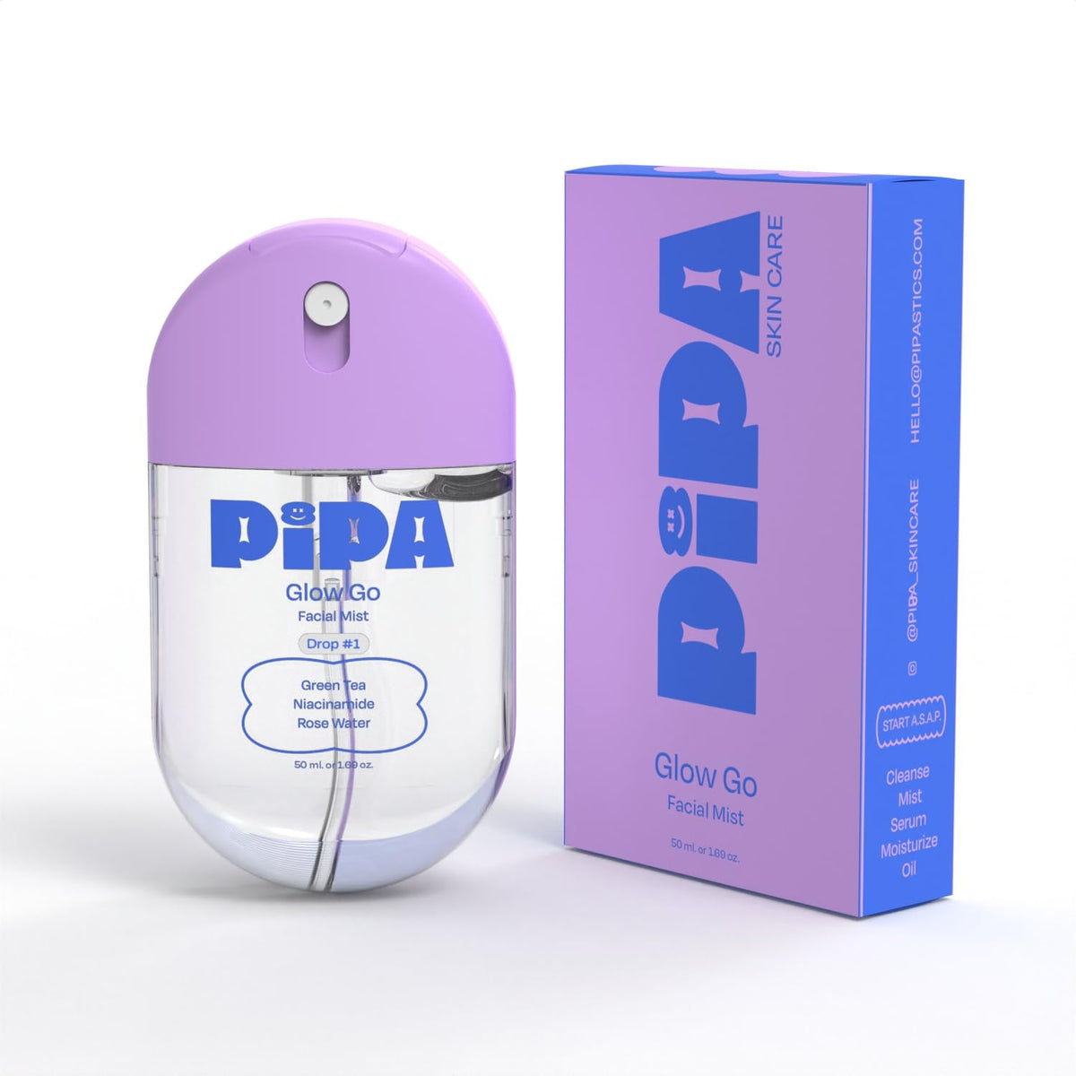 Pipa Glow Go bottle front for daily, alcohol-free hydration.