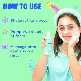 Pipa Skincare Squeaky Clean kids and teens use angle promotes safe daily routine