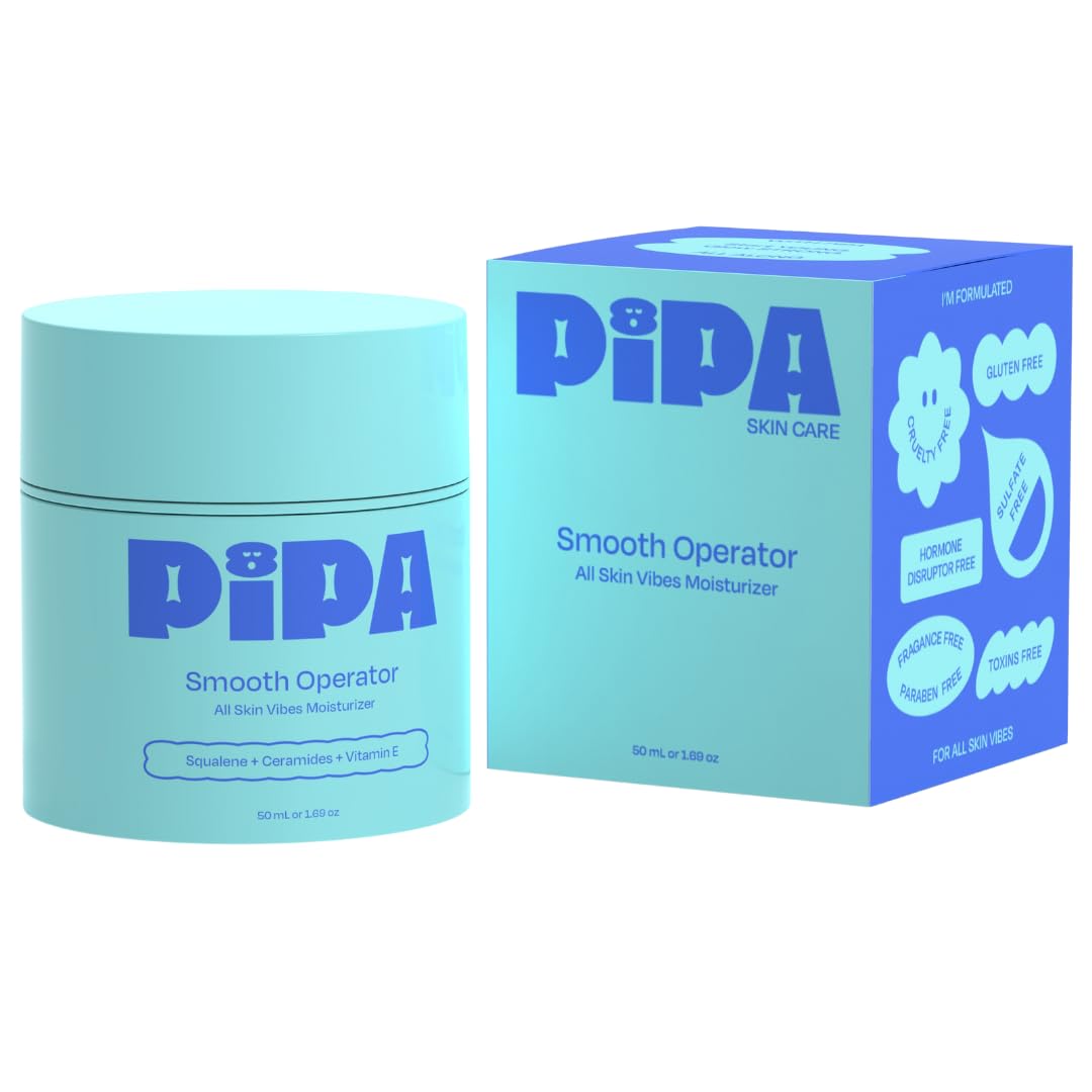 Pipa Smooth Operator kids face moisturizer jar provides light hydration for tween skin.