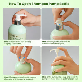 PIPIHUA rosemary mint shampoo on hair showing smoother strands