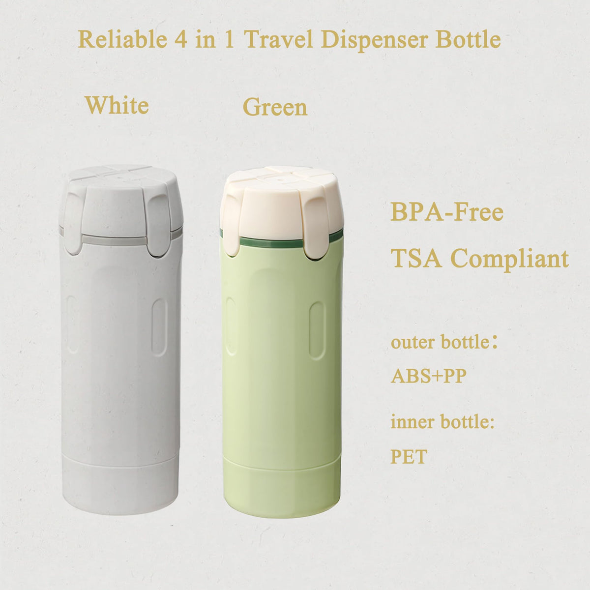 PIQOLA transparent inner bottles allow quick level checks before trips.