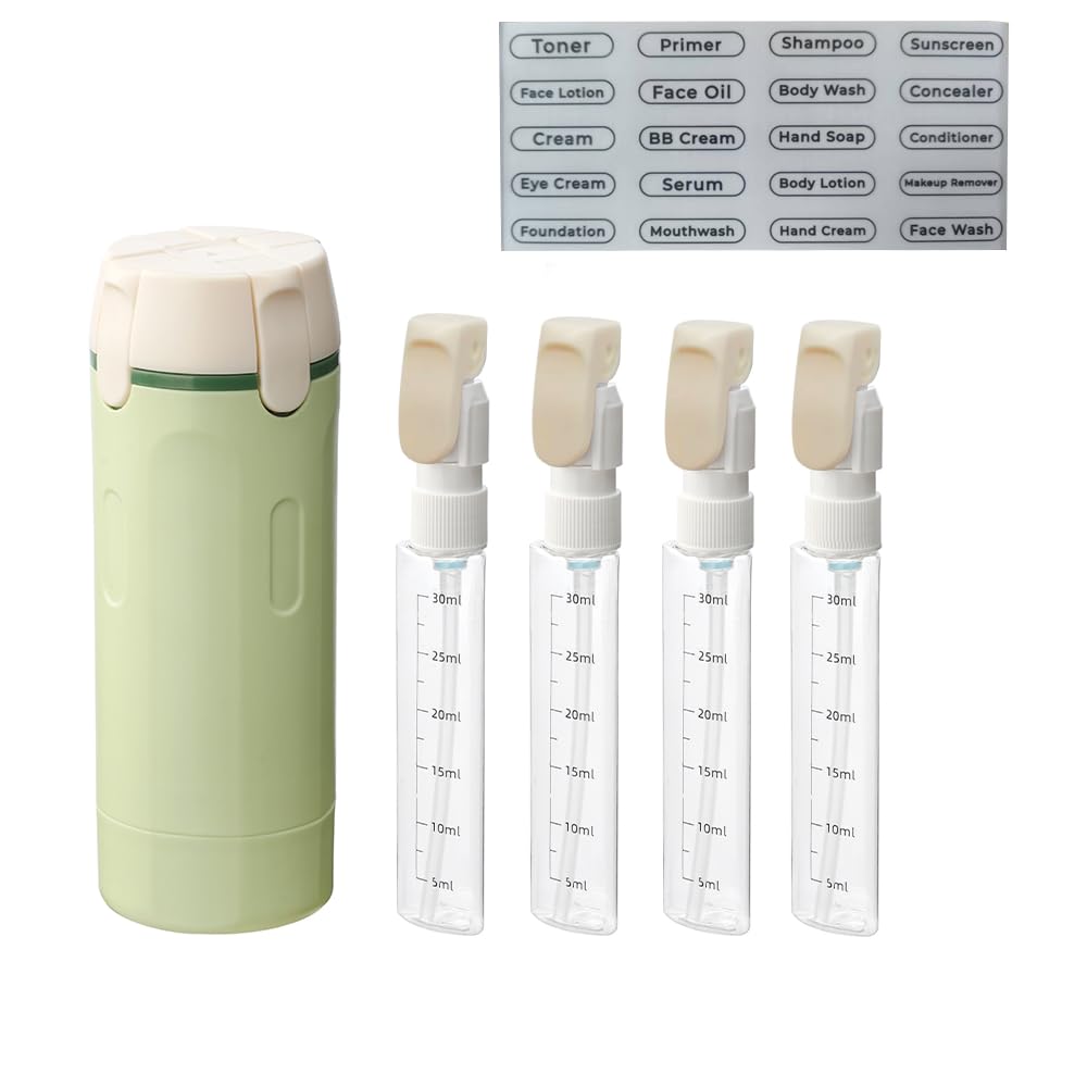 PIQOLA 4-in-1 travel dispenser outer shell keeps essentials neatly organized for travel.