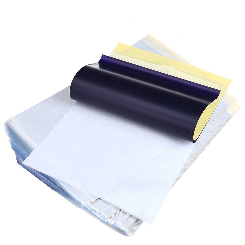 Pirate Face Tattoo transfer paper in 8.5x11 size enables precise stencil transfers for detailed designs.