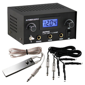 Pirate Face Tattoo dual digital power supply with clear LCD display for precise voltage control