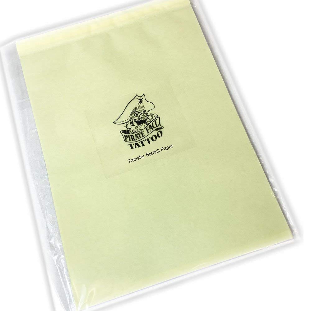 Pirate Face Tattoo thermal-copier-ready paper supports quick transfers with compatible devices.