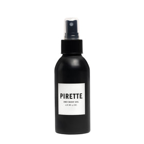 PIRETTE dry body oil spray bottle provides all-over hydration with a non-greasy feel.