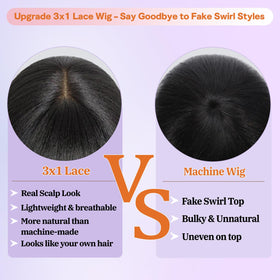 PISRY HD lace 3x1 part closeup reveals realistic scalp illusion