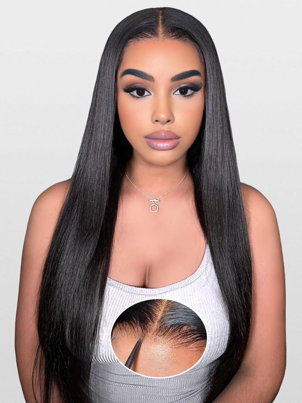 PISRY Wear and Go glueless wig front view for quick fit and natural look