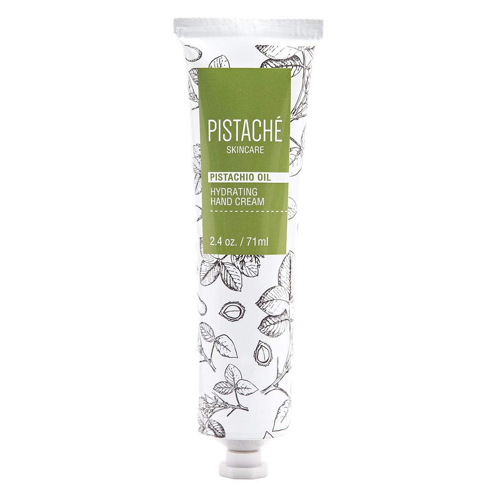 Pistaché Skincare pistachio oil hand cream pump bottle showing long-lasting hydration
