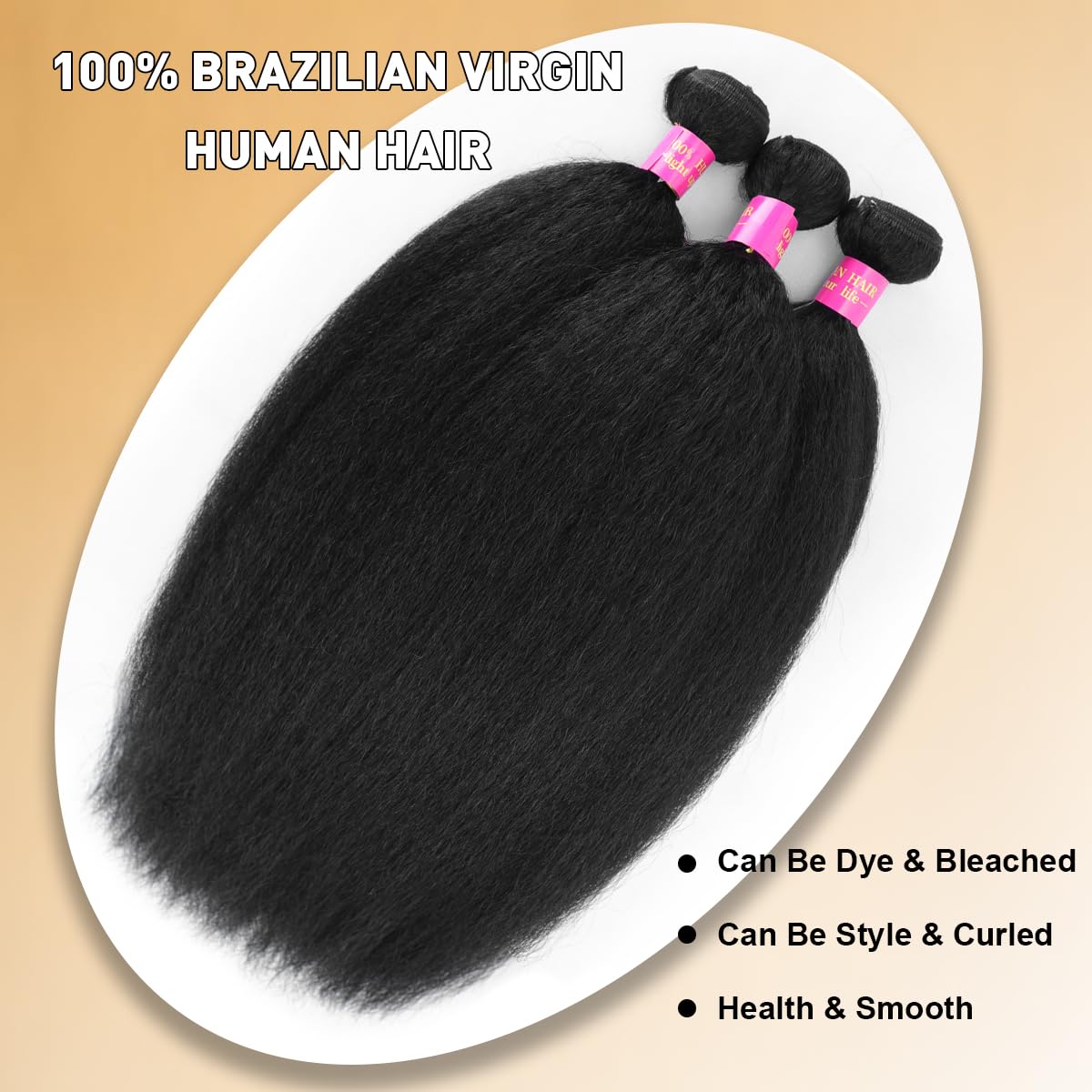Piuneo Yaki Straight 22-inch bundles in natural black for heat-friendly styling