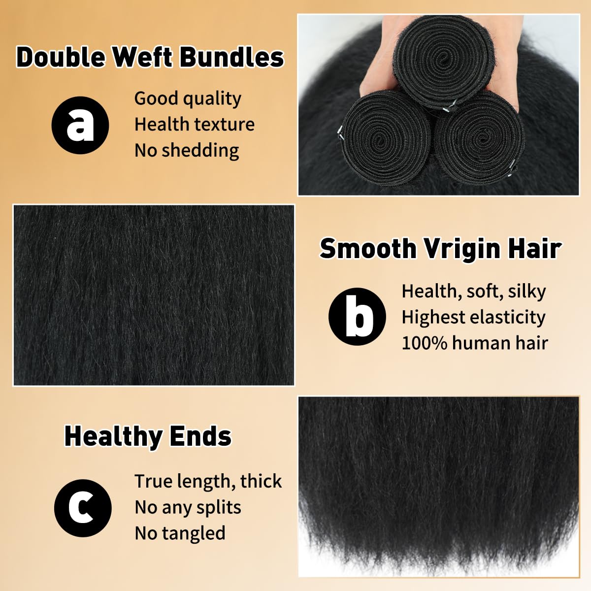 Piuneo Yaki Straight bundles with double machine weft to reduce shedding