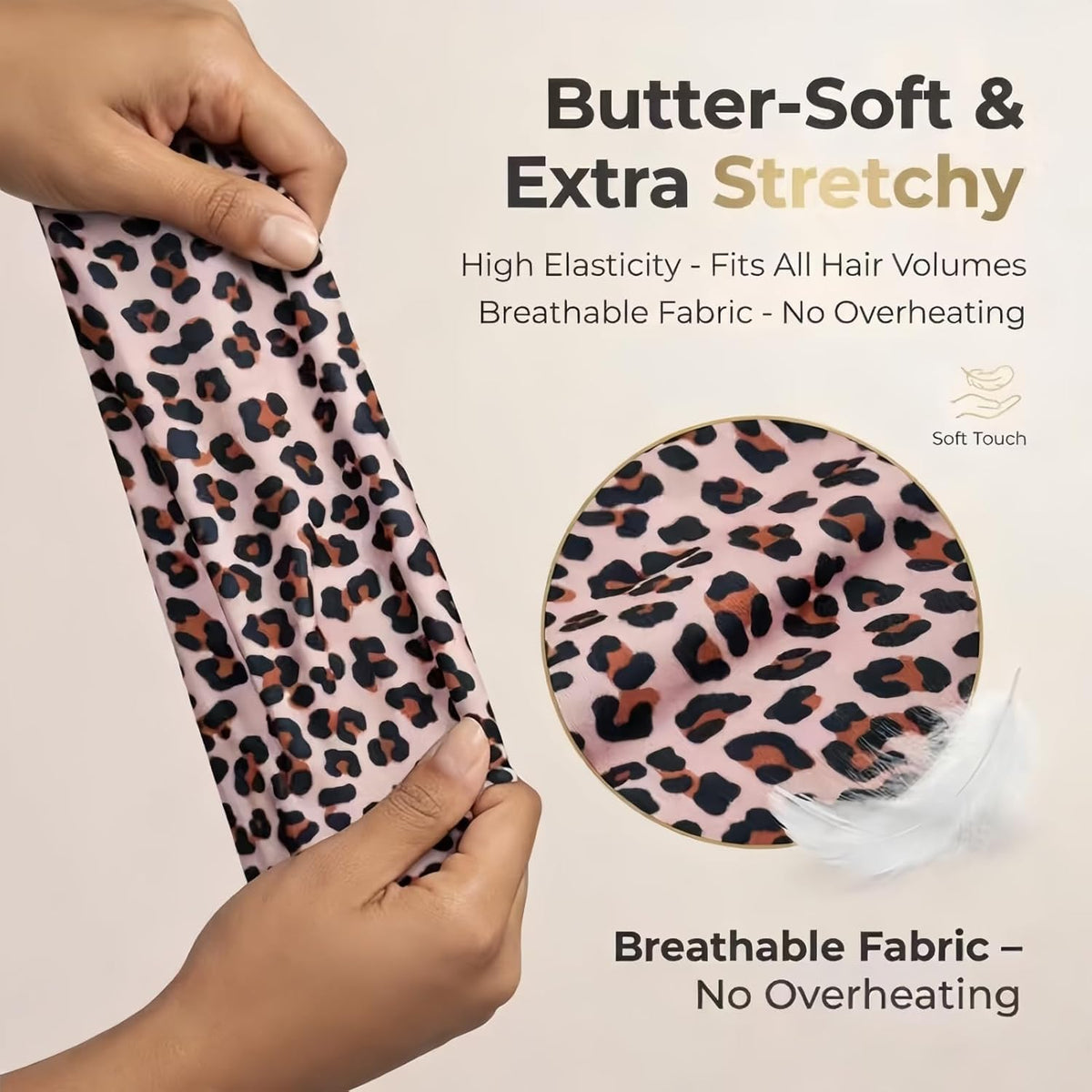 PIUOWAR Pineapple Hair Wrap matte black, extended coverage, gentle lift without crush.