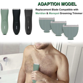 Piwerod ceramic-stainless blade assembly shown for Meridian grooming.
