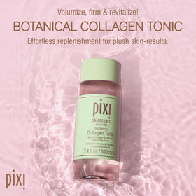 Pixi Botanical Collagen Tonic applied with cotton pad for even, refreshed skin.