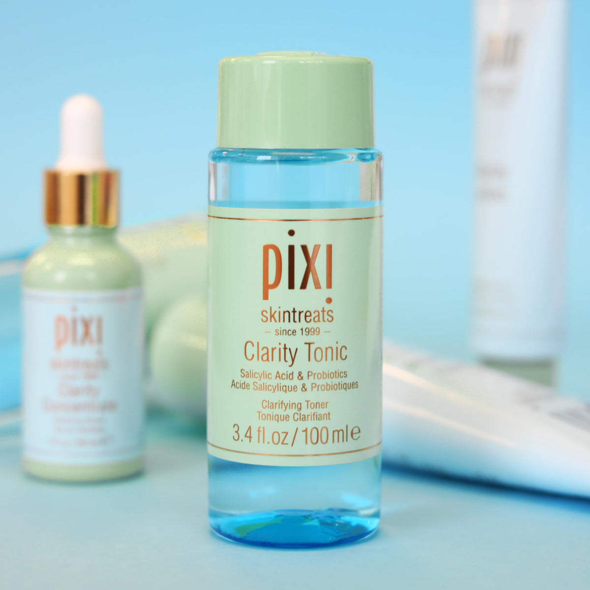 Pixi Clarity Tonic usage steps for skincare routine.