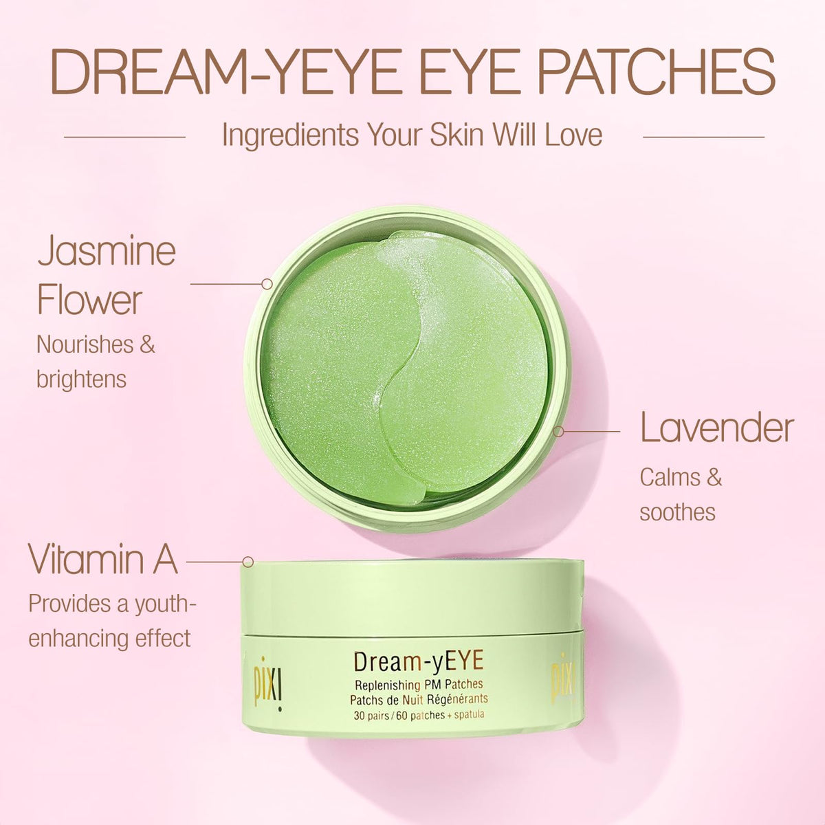 Pixi Dream-yEYE patches being applied under the eye