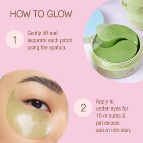 Pixi hydrogel texture close-up showing hydrated under-eye patches