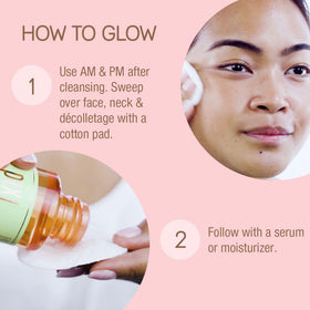 Pixi Glow Tonic 5% glycolic acid for gentle surface renewal.