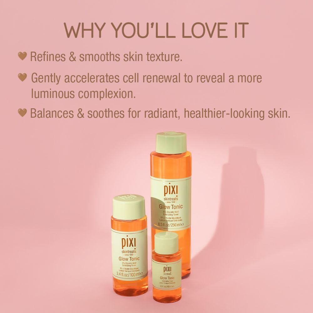 Pixi Glow Tonic morning routine highlight with luminous skin prep.