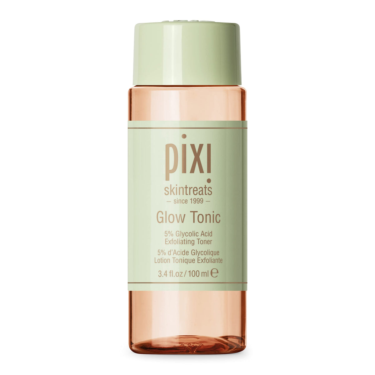 Pixi Glow Tonic bottle closeup for a radiant, refreshed complexion.