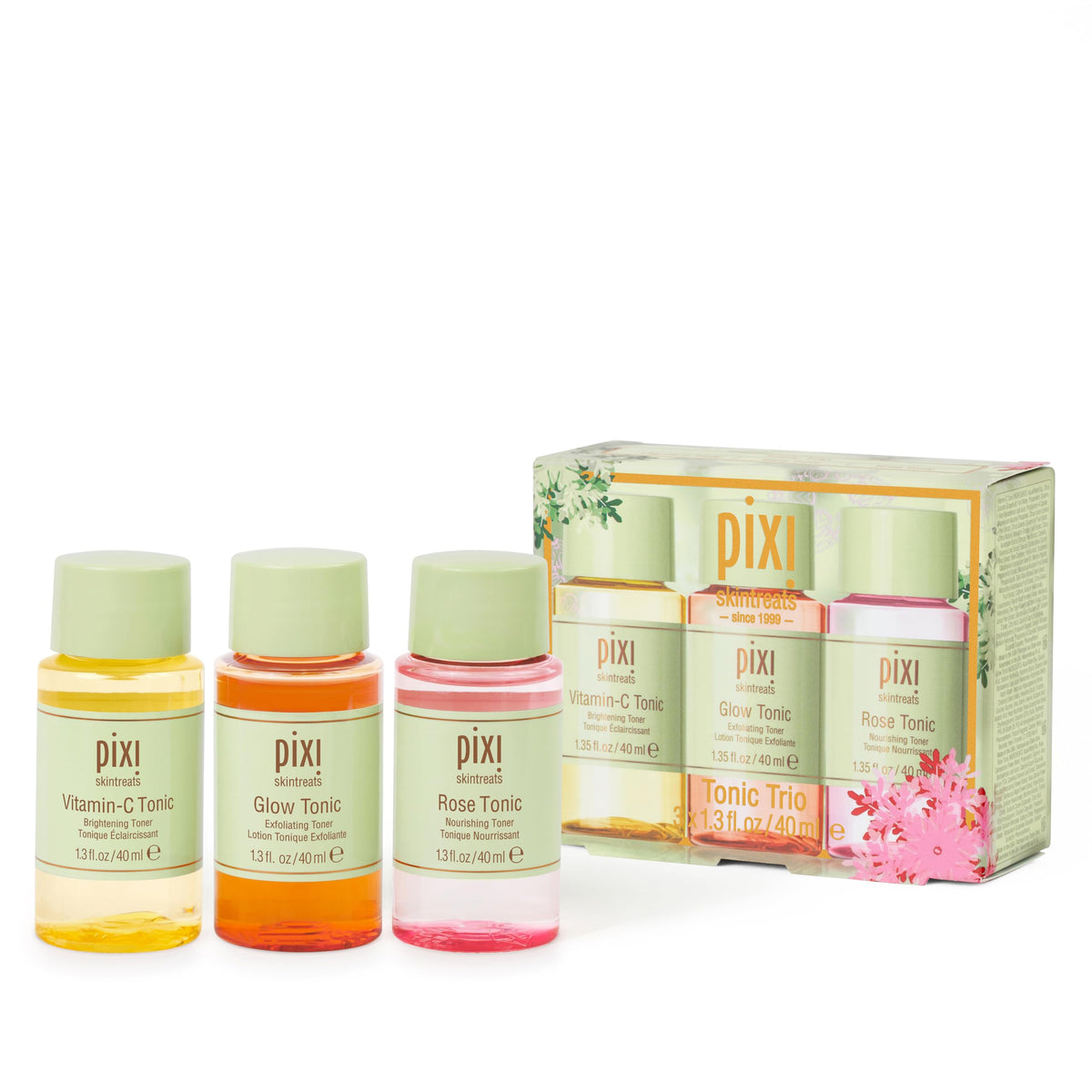 Pixi Glow Tonic bottle close-up highlighting exfoliation and radiant prep