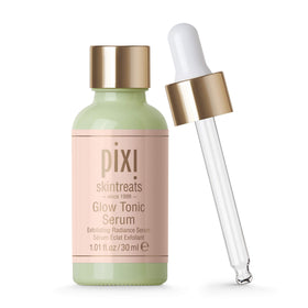 Pixi Glow Tonic Serum dispenser demonstrates simple two to three drop application