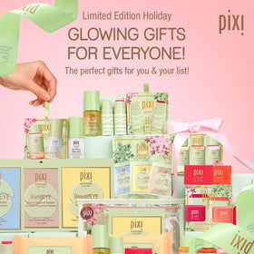 Pixi Glow Tonic bottle close-up showing clear liquid and refreshing texture