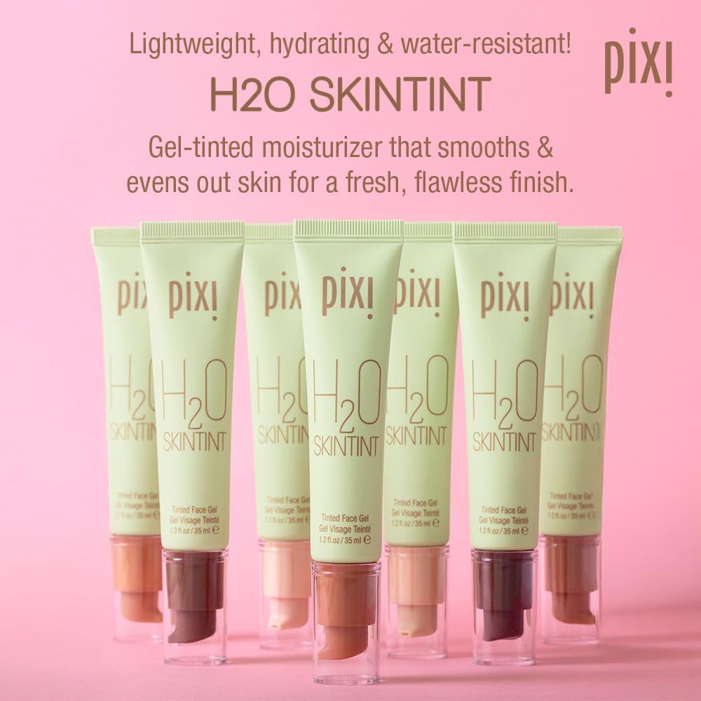Pixi H2O SkinTint dispense close shows easy application and natural glow.