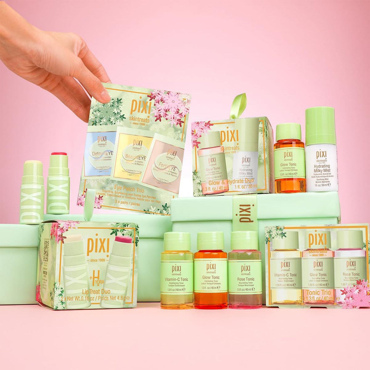 Pixi Tonic Trio holiday packaging image ready for gifting